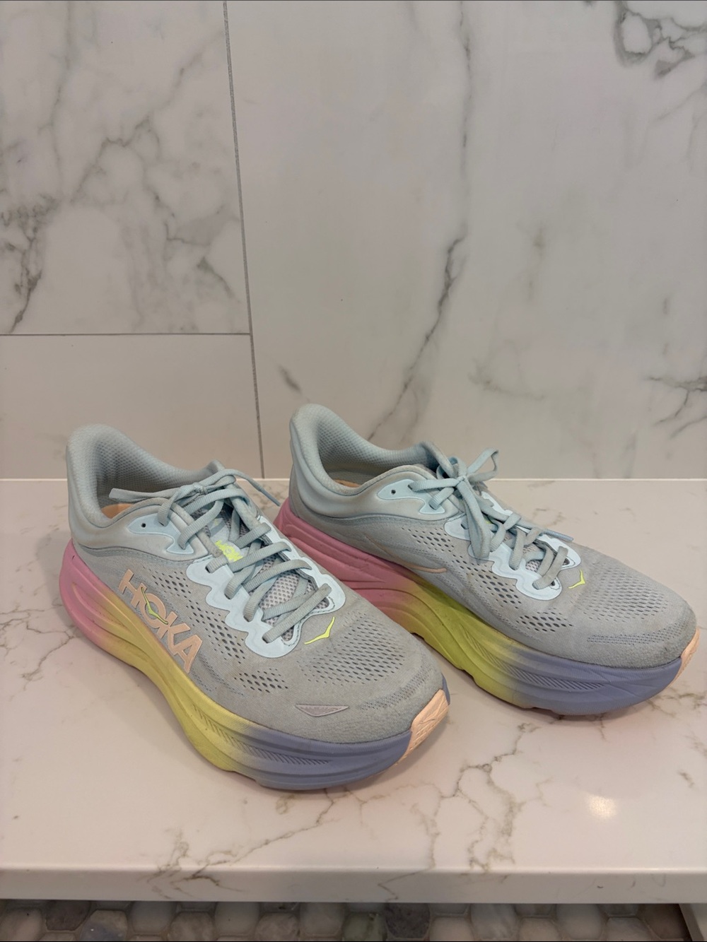 Hoka Women's Pastel Gradient Running Sneakers — Light Blue Upper